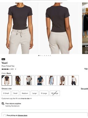 Women’s XS VIORI Black Ribbed Short Sleeve Crew Tee